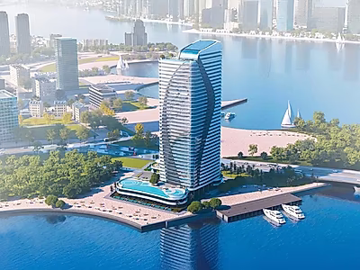 Stunning Waterfront Studio with Beach access in Lusail