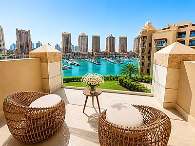 ✨ شقة فاخرة بنظام التملك الحر في سانت ريجيس مرسى عربية – جزيرة اللؤلؤة قطر | غرفتا نوم + غرفة خادمة | مفروشة بالكامل