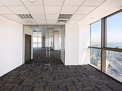 F/Fitted West Bay Office | Full Sea View | 129 SQM
