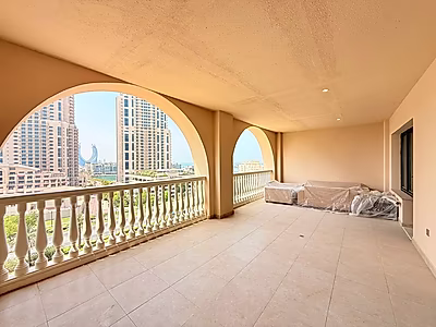 شقة بغرفة نوم واحدة مفروشة بالكامل | إطلالة على فندق هيلتون والبحر | بورتو أرابيا، اللؤلؤة