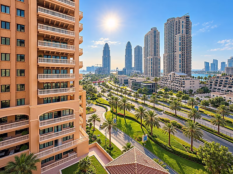 Luxury Living in Porto Arabia | 3BR with Balcony Views - Photo 8
