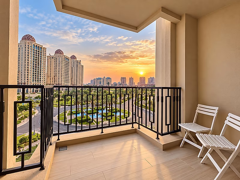 1 BR l Duck Lake View | Two Balconies | Rented at QAR 9,500 - Photo 9
