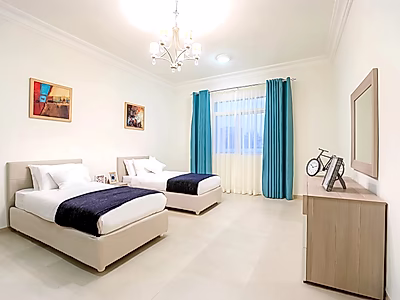 فيلا بمجمع عائلي مفروش بالكامل 3 غرف + خادمة - 13 شهر - أسباير زون