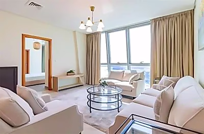 طابق مرتفع | مفروشة بغرفتين | سند ملكية