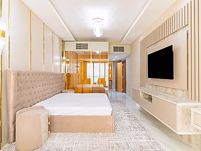 شقة فاخرة للإيجار – غرفتين نوم مع شرفة وتراس | إطلالة مباشرة وكاملة على البحر