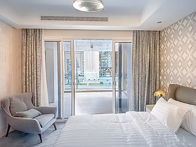 أفضل موقع | شقة مفروشة 1 غرفة نوم | بالقرب من فيندوم مول