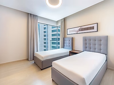 شقة عصرية للبيع - غرفتان + غرفة خادمة | لو ميراج، مرسى لوسيل